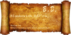 Blaskovich Dóra névjegykártya